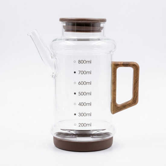 Plastic Oil Dispenser with Wooden Lid
